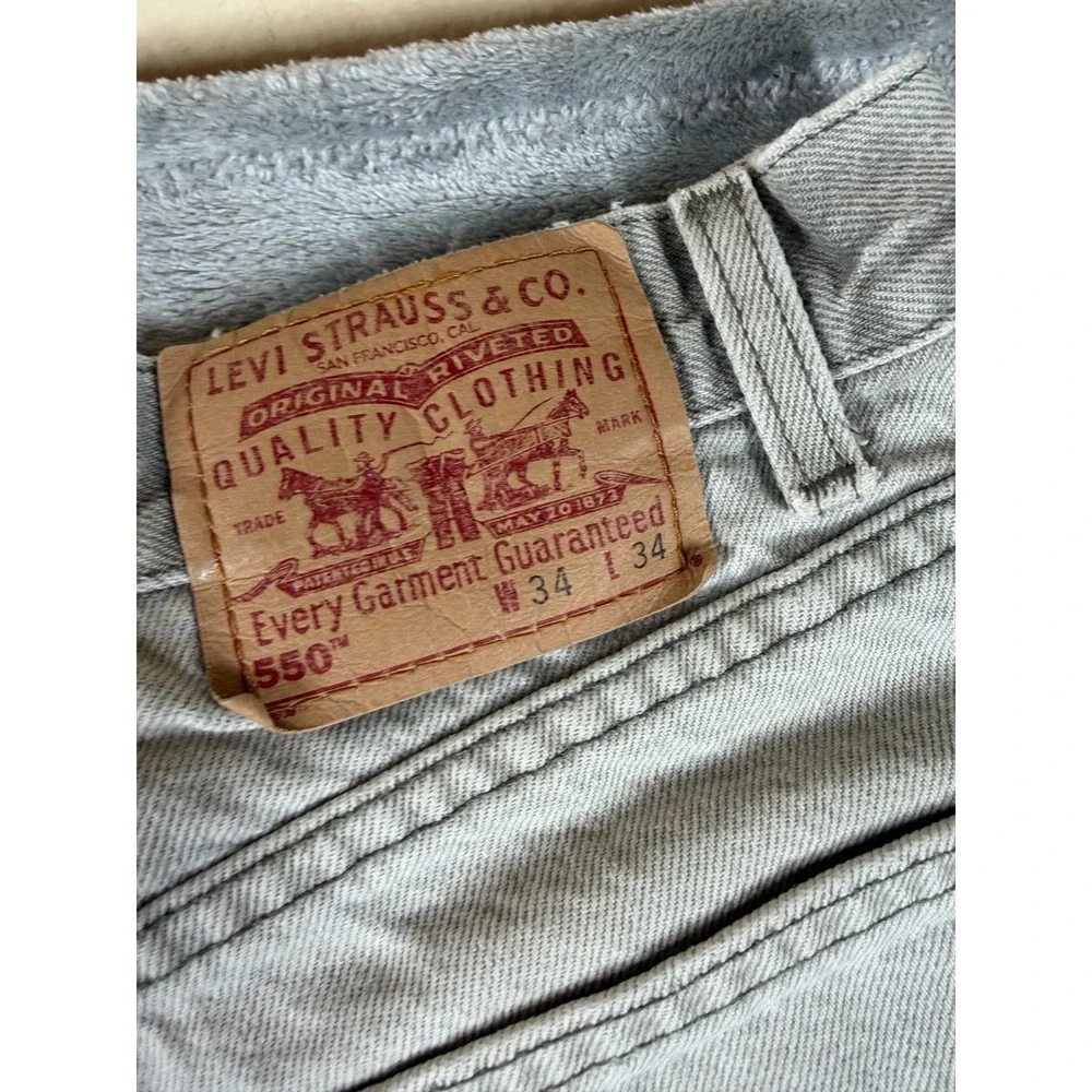 Vtg Levi's 550 Relaxed Fit Jeans Men's 34x34 Gray USA Made 80s 90s Tapered Leg